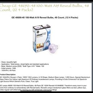 GE Reveal light bulbs 100 watts
